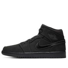 Air Jordan 1 Mid 'Triple Black' Black/Black/Black 554724-056 Mode Cyberpunk, Air Jordan 1 Shoes, Nike 1, Vapour Max Nike, Nike Sacai, Black Basketball Shoes, Nike Air Jordan 1 Mid, Womens Air Jordans, Nike Air Jordan 1