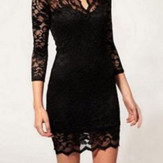 New! Black Floral Stretch Lace Dress. Has Sewn In Slip Underneath. Slip Starts Over Chest Area & Goes All The Way Down To Bottom. 3/4 Length Sleeves. Round Neck.. Stretch Lace, Soft & Comfortable. Size Medium Chest: 34” Length: 34.5” If You’re New Here, Enter Code Gias777 When Joining For A Free $10 Credit! All My Clothes Are Nwot Or Worn Once. (Mostly Sized Small & Medium.) Everything Arrives Clean & Steamed Fresh. Please Take A Peek At My Closet, You Might Find A Surprise! :) Thanks For Lookin Black Stretch Lace Dress For Night Out, Black Fitted V-neck Lace Dress, Black Fitted Lace Dress With V-neck, Black Bodycon Lace Dress For Night Out, Black V-neck Lace Dress For Parties, Black V-neck Lace Dress For Night Out, Stretch Lace Dress, My Clothes, Media Chest