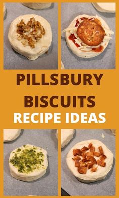 the cover of pillsbury biscuits recipe ideas, with four pictures of different pastries