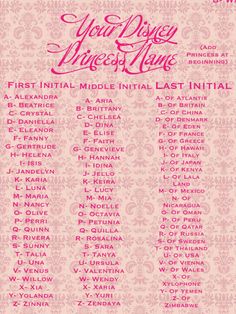 a pink and white poster with the names of various bands on it, including one band name