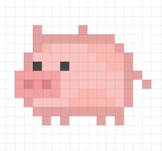 the pixel pig is shown in pink and black