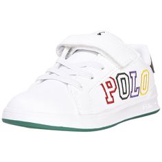 A to Z Shop Our eBay Store About Us Contact Us Add to Favorite Sellers Polo Ralph Lauren Toddler Boy's Heritage-Court-II-Graphic White Sneakers Shoes Polo Ralph Lauren Toddler Boy's Heritage-Court-II-Graphic-PS Sneakers White/Navy/Green Shoes Product Information: Model: Heritage Court II Graphic PS; RF104119T Faux-Leather Upper Alternative Closure Across Vamp With Elastic Faux-Laces Textile Lining Lightly Padded Insole & Tongue Embroidered Polo Logo Across Side Polo Player Logo On Tongue Leather Sports Lace-up Skate Shoes With Embroidered Logo, Sporty Skate Shoes With Embroidered Logo, White High-top Sneakers With Embroidered Logo, High-top Sports Sneakers With Appliqué Logo, High-top Sneakers With Appliqué Logo For Sports, Lace-up Sports Sneakers With Appliqué Logo, Lace-up Sneakers With Appliqué Logo For Sports, Round Toe Sneakers With Embroidered Logo, Low-top Sports Sneakers With Appliqué Logo