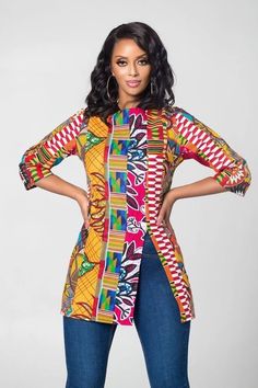 Kitenge Fashion, Grass Fields, African Blouses, African Print Clothing, African Shirts