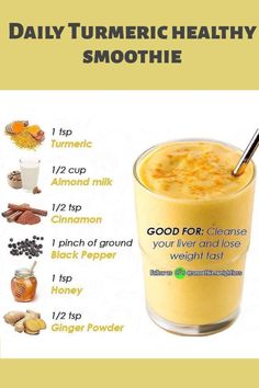 an image of a smoothie with ingredients for it