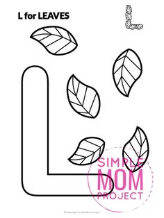 the l is for leaves coloring page