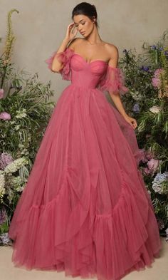 Tarik Ediz - 98037 Off Shoulder Tulle Enchanting Gown – Couture Candy European Fashion Dresses, Fun Prom Dresses, Off Shoulder Tulle, Prom Dresses Off The Shoulder, Strapless Evening Gowns, Princess Prom Dresses, Tarik Ediz, Evening Party Gowns, Prom Dress Inspiration