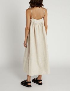 Casual Linen Dress, Pure Linen Dress, Linen Dress In Beige, Midi Dress Sleeveless Casual Dress Australia, Feminine Summer Sleeveless Dress, Sleeveless Linen Beach Dress, Sleeveless Linen Dress For Beach, Luxury Linen Dress For Vacation, Luxury Linen Beach Dress For Summer, Simple Dresses Casual Midi, Sun Dress Sleeveless, Loose Dresses Midi