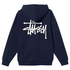 Stussy Men Basic Zip Hood Navy Core 1974649-NAVY - SWEATERS - Canada Bronzing Drops, Stussy Men, Stussy Hoodie, Laneige Lip, Earring Hoops, Silk Scrunchies, Spa Headband, Nike Socks, Basic Hoodie