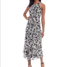 Nwt Calvin Klein Dress Black & White Floral Halter Neck Line Sleeveless Perfect Wedding Guest Dress, Bridal Or Baby Shower Dress Cheap Calvin Klein Summer Mini Dress, Calvin Klein Midi Length Floral Print Dresses, Calvin Klein Sleeveless Floral Print Dress, Calvin Klein White Dress, Calvin Klein A-line Midi Summer Dress, Calvin Klein Summer V-neck Midi Dress, Calvin Klein Fitted Sleeveless V-neck Dress, Calvin Klein Black Dress, Button Front Maxi Dress