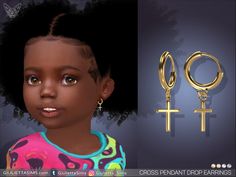 Ts4 Cc Cross Necklace, Sims 4 Infant Earrings, Sims 4 Child Accesories Cc, Sims 4 Child Earrings, Sims 4 Cc The Sims Resource Earrings, Toddler Earrings, Heart Hoop Earrings, Kids Create, Polymer Earrings