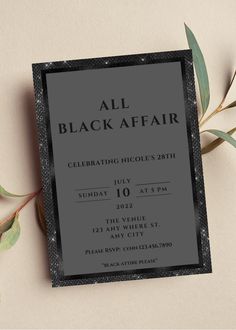 an all black affair party is on the table