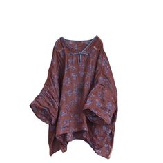 Details: Gender: Women Item Type: Blouse Material: Linen Pattern Type: Printed Season: Summer Style: Leisure, Daily, Retro Occasion: Going Out, Daily Size: One Size Length: 59.00 cm/ 23.23 " Bust: 132.00 cm/ 51.97 " Shoulder to sleeve: 48.00 cm/ 18.90 " Oversized Brown Cotton Blouse, Oversized Floral Print Blouse, Lagenlook Short Sleeve Blouse For Fall, Fall Lagenlook Blouse With Short Sleeves, Fall Lagenlook Short Sleeve Blouse, Oversized Short Sleeve Brown Blouse, Spring Lagenlook Tunic Blouse, Brown Oversized Short Sleeve Blouse, Oversized Brown Blouse With Short Sleeves