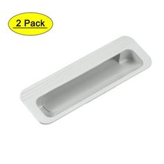 2 pack white plastic drawer pull handle for kitchen cabinet door and cupboards, with two packs