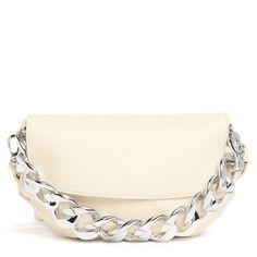 Steve Madden Ruched Clutch Belt Bag With Chain Detail * New With Tags * Cream * Size: Medium A Touch Of Ruching And A Bold Chain Detail Elevate The Fashion Feel Of This Steve Madden Belt Bag, Which Is Stylish Worn As A Belt Or Carried As A Crossbody. - Bag: 8-1/4"W X 5-1/2"H; Belt: 7/10"W - Belt Length: Xs 30", S 32", M 34", L 36", Xl 38" - Magnetic Snap Closure - Silver-Tone Exterior Hardware; Chain Detail - Includes 24" Crossbody Strap - Polyurethane - Hand Wash - Imported Thanks For Dropping Trendy Evening Belt Bag, Chic Beige Belt Bag, Chic Crossbody Belt Bag With Chain Strap, Chic Belt Bag With Chain Strap, Trendy Belt Bag With Chain Strap, H Belt, Red Crossbody Bag, Exterior Hardware, Steve Madden Purse