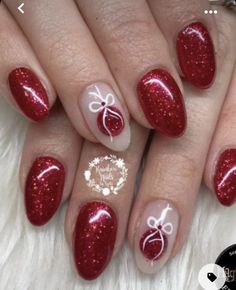 red and white manies with bows on them