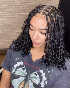 Boho knotless braids bob with human hair Bohemian Knotless Braids Bob, Knotless Braids Bob, Bohemian Knotless Braids, Bohemian Braided Hair, Bohemian Knotless, Braids Bob, Boho Braided Hairstyles, Boho Knotless Braids, Cabello Afro Natural