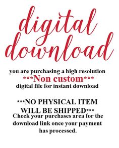 a poster with the words digital download on it