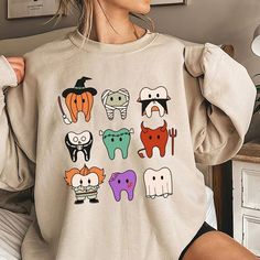 Dental T Shirts, Dental Christmas Shirt, Dental Halloween Shirt, Halloween Dental Shirts, Dentist Halloween, Halloween Teeth