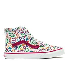 Keep it old school every step of the way with the classic Vans? SK8-Hi? skateboard shoes! Size: Infant/Toddler 6.  Color: Multicolor.  Gender: female.  Pattern: leopard. Fuchsia Purple, Classic Vans, Rainbow Leopard, Baby Shoe Sizes, Skateboard Shoes, Vans Sk8 Hi, Sk8 Hi, Vans Sk8, Kid Shoes