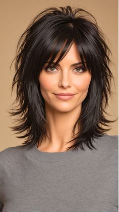 Root Smudge Grey Hair, 2024 Hairstyles For Women In 40s, Choppy Long Hairstyles, Very Layered Hair Medium Over 50, Shag Hairstyles Medium, Shag Layered Hairstyles, Corte Shag, Choppy Bob Hairstyles For Fine Hair