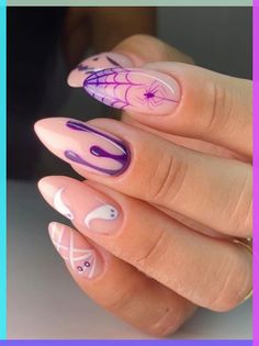 \ Unghie Nail Art, Purple Nail, Her Nails, Almond Acrylic Nails, Thanksgiving Nails