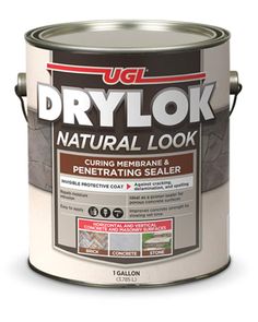 a gallon of gray paint with the words drylok wetlock in red on it