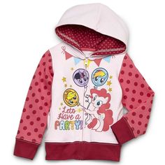 My Little Pony Hoodie Jacket New with tag Licensed MLP product Toddler girl 3T 60/40 cotton polyester blend Burgundy & pink with festive, full color character graphic on front (gold glitter ink on stars & letter "T") Full zip Lined hood with tape over neck seam for comfort Ribbed cuffs & bottom trim Side pockets Swell birthday garment or gift! Please note shipping choice of First Class (slower/cheaper) or Priority Mail (faster/costlier) General Info:    - Shipping gladly combined (by weight) whe Casual Cotton Hoodie For Birthday, Fall Long Sleeve Outerwear For Birthday, Winter Birthday Hooded Hoodie, Spring Birthday Long Sleeve Outerwear, White Long Sleeve Hoodie For Birthday, Pink My Little Pony, Adorable Homes Game, Cool Kids Clothes, Unique Hoodies