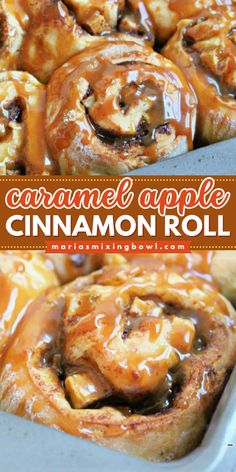 Start the day with some caramel apple cinnamon rolls! This simple apple recipe is a winner. Drizzled with even more caramel sauce, these homemade cinnamon rolls are an easy breakfast food you'll surely love! Save this fall baking idea! Caramel Apple Cinnamon Rolls Homemade, Apple Filled Cinnamon Rolls, Apple Cinnamon Rolls Homemade, Crockpot Apple Cinnamon Rolls, Easy Breakfast Ideas With Eggs, Easy Fall Baking Recipes, White Bread Recipes, Whole Wheat Bread Recipes, Easy Breakfast Food