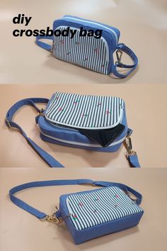 two pictures of the same purse with different straps