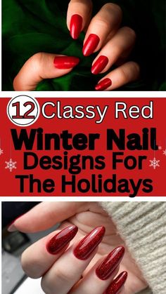 Christmas Nail Polish Ideas, Red Winter Nail Designs, Christmas Holiday Nails, Holiday Nails Christmas, Chic Nail Art, Spring Nail Designs, Holiday Nail, Daisy Nails