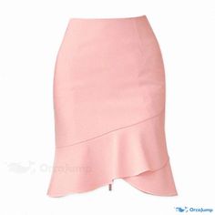 Orcajump - High-Waisted Mermaid Skirt with Flounce Hem for a Sleek and Chic Look Skirt With Flounce, Lotus Root, Fishtail Skirt, Mermaid Skirt, Chic Look, High Waisted Skirt, Lotus, Mermaid, Sleek