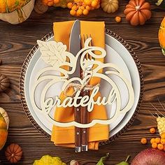 Amazon.com : thanksgiving table decor Dining Table Holiday, Thanksgiving Tabletop Decor, Place Card Table, Pumpkin Tea Lights, Family Dinner Table, Fall Party Decorations, Thanksgiving Plates, Party Place, Table Setting Decor