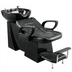 an image of a black barber chair