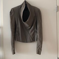 All Saints, Elegant And Trendy Jacket, With Asymmetrical Zipper. Some Wear Marks As Pictured. Otherwise I’m Good Condition Designer Biker Jacket With Long Sleeves For Spring, Asymmetrical Jacket, Elegant Jacket, Asymmetric Jacket, Trendy Jackets, All Saints, Black Color, Gray Color, Checks