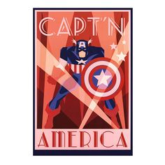 an image of captain america poster with the caption captain america on it's chest