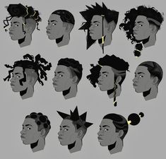 an image of various black people with different hair styles and hairstyles on their heads