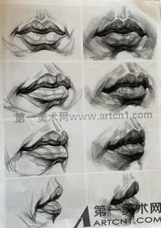 the steps to draw lips in different ways