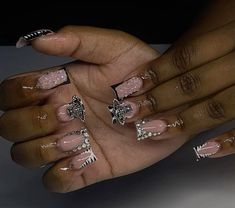 Bling Acrylic Nails Short, Acrylic Nails Short, Birthday Nail, Duck Nails, Grunge Nails