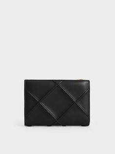 Black Eleni Quilted Wallet | CHARLES & KEITH Quilted Rectangular Wallets For Evening, Quilted Rectangular Evening Wallets, Classic Quilted Rectangular Wallet, Black Quilted Rectangular Wallet, Quilted Rectangular Wallet For Everyday Use, Square Quilts, Folded Note, Micro Bag, Quilted Wallet