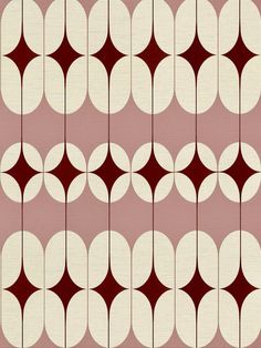 a pink and white wallpaper with circles on the top, in various sizes and colors