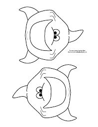 two cartoon dolphins with their mouths open and one looking at the camera, in black and white