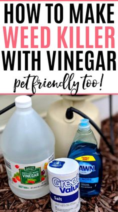 Ready for an all natural weed killer for your garden beds? Check out this easy to make homemade weed killer. It only takes 3 ingredients and it is safe for pets! Kill Weeds With Vinegar, Kill Weeds Naturally, All Natural Cleaning Products, Killing Weeds, Garden Weeds, Natural Cleaning Products, Diy Cleaning Products