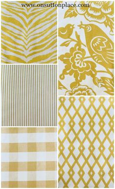 yellow and white fabric with different patterns