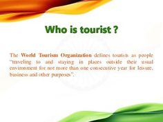 an orange and green wave with the words who is tourist? on it's side