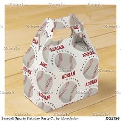 a baseball themed birthday party gift bag