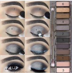 Makeup For Brown Eyes Tutorial, Brown Eyes Tutorial, Makeup Ideas Glitter, Natural Eye Makeup Step By Step, Eye Makeup For Brown Eyes, Easy Eye Makeup Tutorial, Eyeshadow Tips, Eye Brushes Set, Glitter Eye Makeup