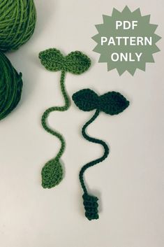 a green crocheted flower next to a ball of yarn with the text, free pattern only