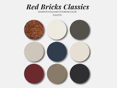 the red bricks classics color scheme is shown in different colors and sizes, including brick