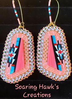 Cindy Lu, Hide Earrings, Indigenous Style, Beaded Fashion