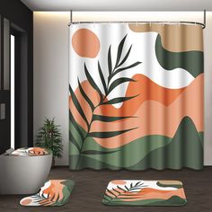 PRICES MAY VARY. Size: The boho shower curtain 72 "Lx72" W, thickened bathroom mat 23.6 "Lx15.7" W, o-toilet cover: 16.5 "Lx" 14.6 "W, U-shaped carpet: 17.7" Lx15.8 "wide. Comfortable Bathroom Experience: The mid century bathroom set uses high-definition pattern printing technology, rich in colors and vivid, Not easy to fade. Change your bathroom style and create a warm and comfortable bathroom experience. Bathroom Decor: Boho bathroom decor is made of good quality polyester fabric, waterproof a Mountain Plants, Comfortable Bathroom, Mid Century Shower Curtain, Bohemian Bathroom Decor, Modern Shower Curtain, Bathroom Curtain Set, Rugs Abstract, Bohemian Bathroom, Boho Bathroom Decor